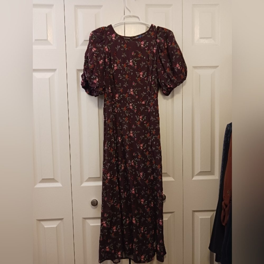 Puff Sleeve Midi Dress